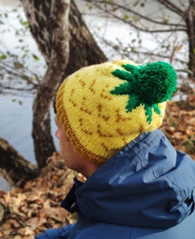 czapka zimowa handmade ananas