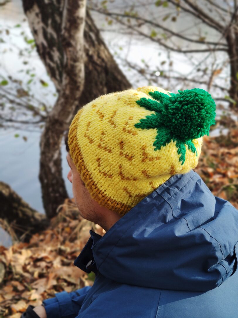 czapka zimowa handmade ananas