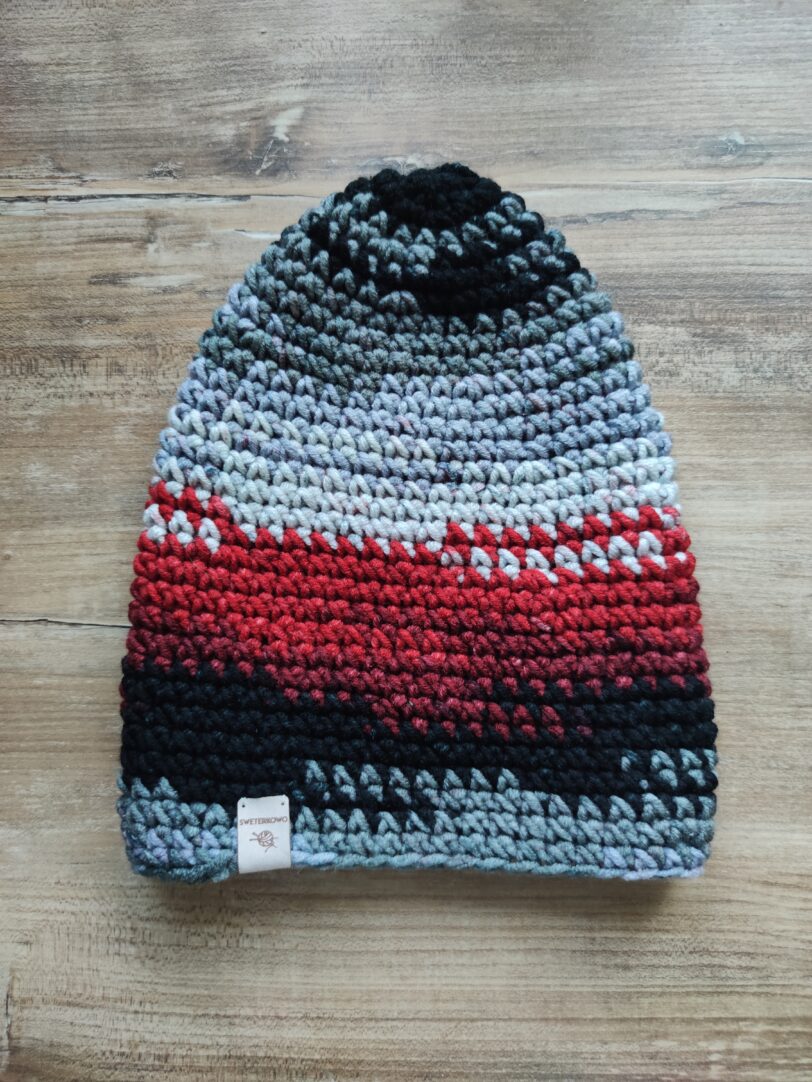 czapka zimowa handmade, coeplana