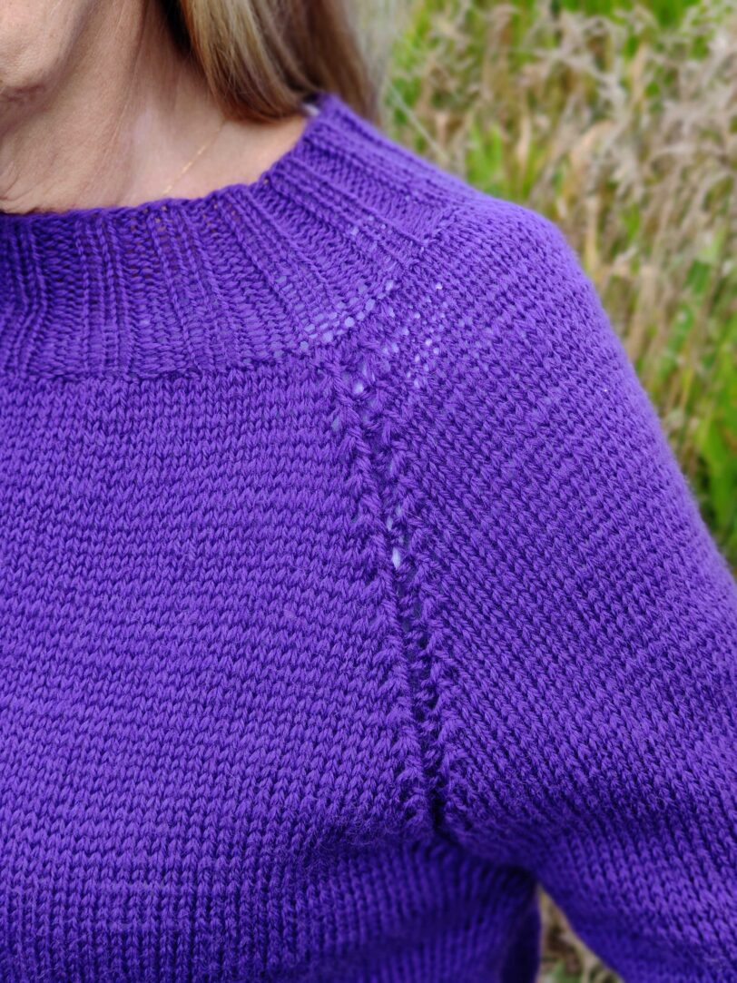 fioletowy sweter wełniany handmade