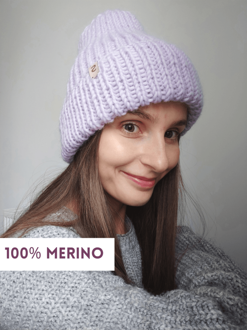 Wełniana czapka Merino Handmade