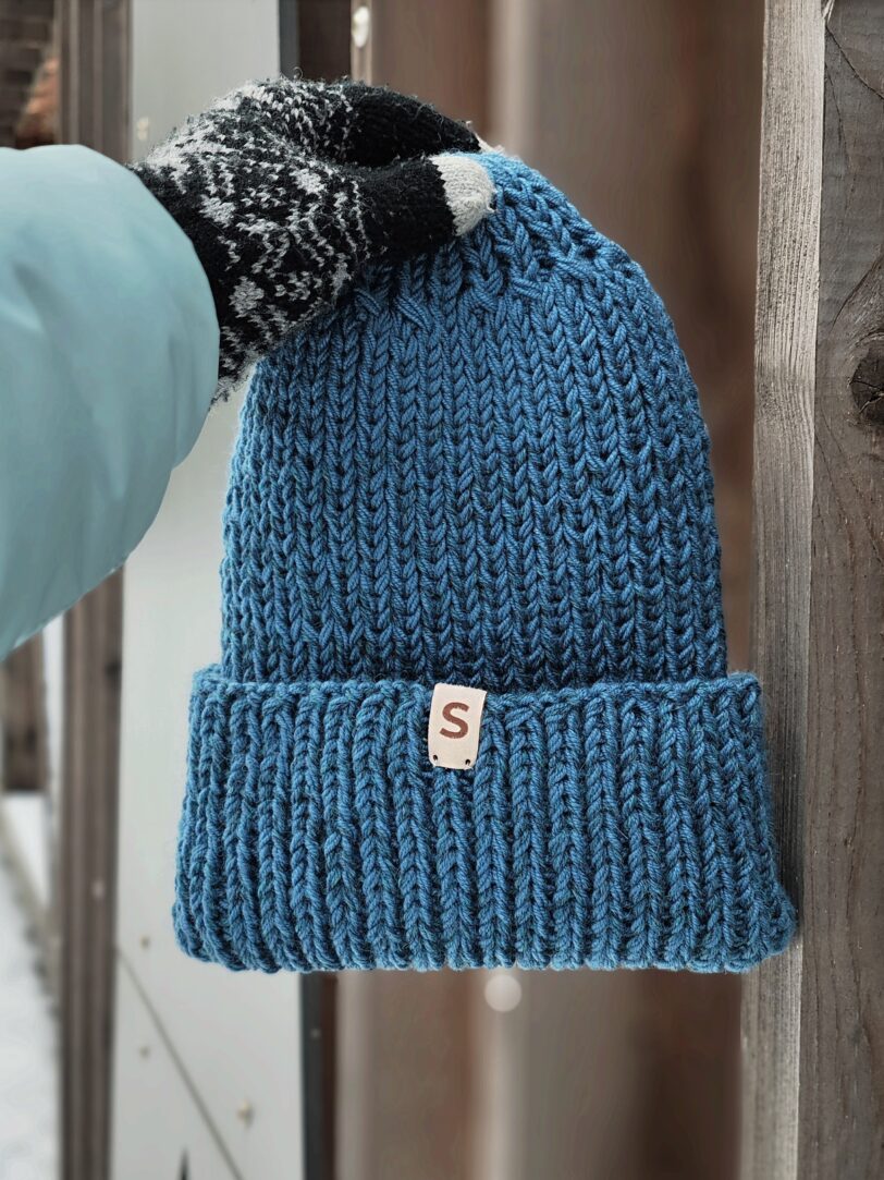 czapka zimowa z wełny merino handmade