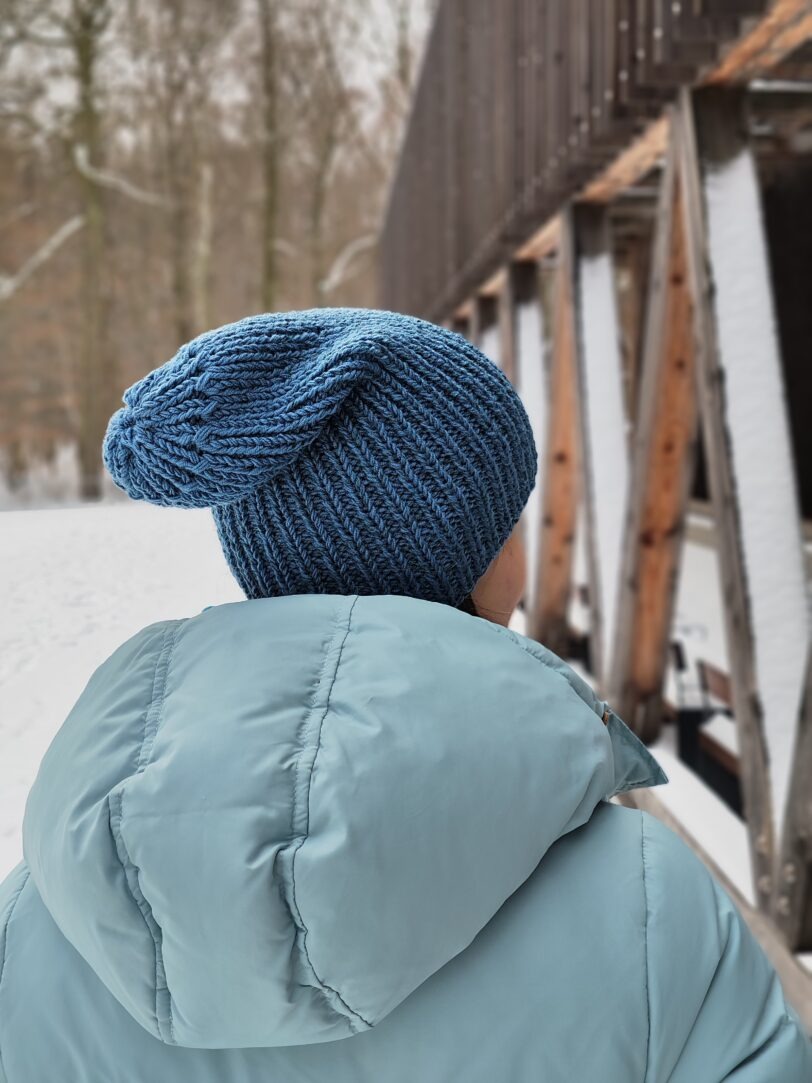 czapka zimowa z wełny merino handmade